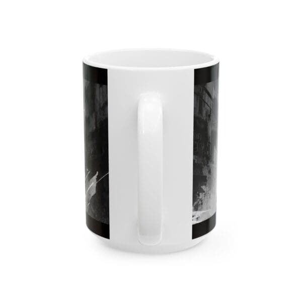 Black and White Art Ceramic Mug - 11oz & 15oz "Body as Canvas. Spirit as Fire." - Image 12