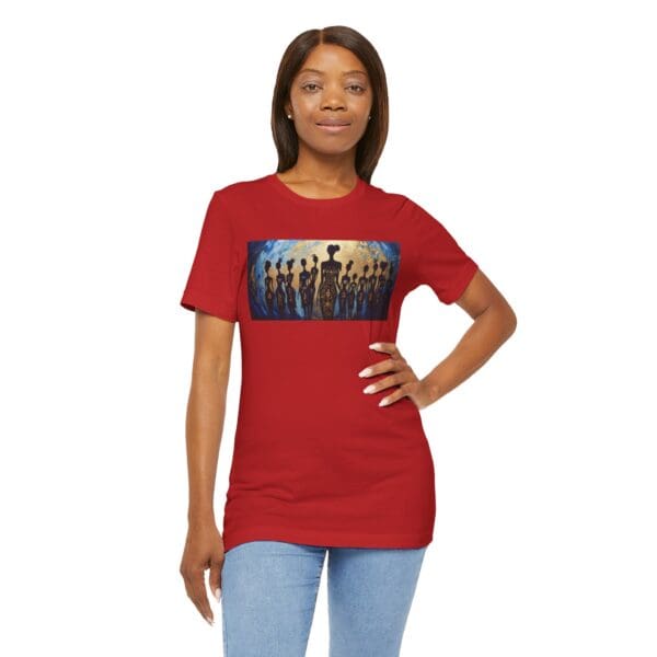 Artistic Unisex Jersey Tee - Colorful Silhouette Design - Image 124