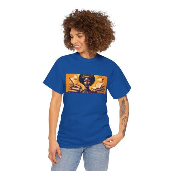 Artistic Unisex Heavy Cotton Tee - Unique Graphic Design  "Afro-Centric. Knowledge-Driven. - Image 87