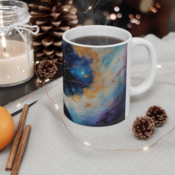 Cosmic Beauty Ceramic Mug - 11oz & 15oz | Inspirational Black Art Coffee Cup "Celestial Beauty. Timeless Power." - Image 5