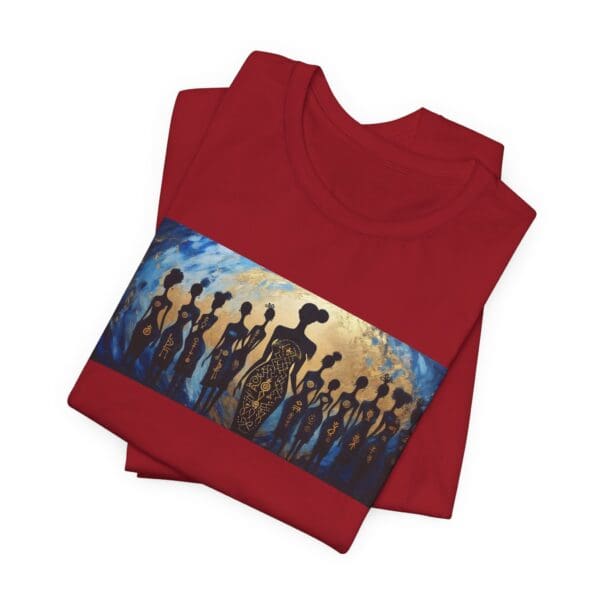 Artistic Unisex Jersey Tee - Colorful Silhouette Design - Image 131
