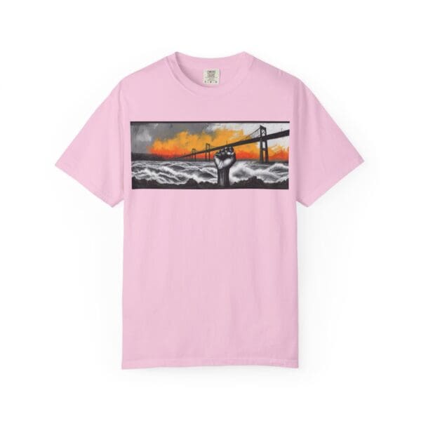 Empowerment Garment-Dyed Unisex T-Shirt - Bold Fist Design Defiant in the Storm, Rising in Strength - Image 134