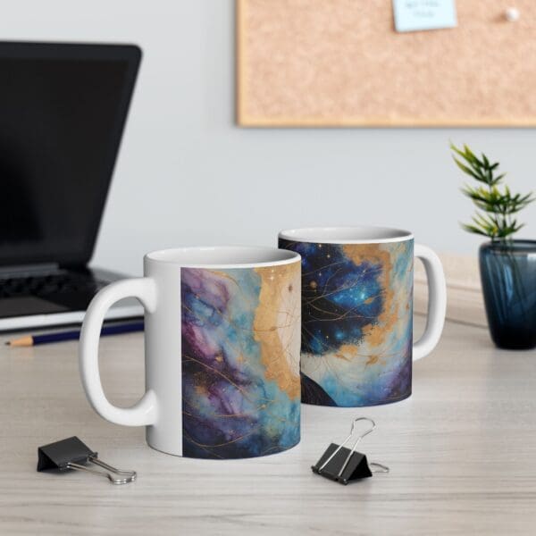 Cosmic Beauty Ceramic Mug - 11oz & 15oz | Inspirational Black Art Coffee Cup "Celestial Beauty. Timeless Power." - Image 6