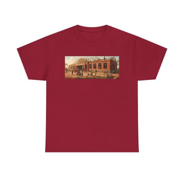Artistic Unisex Heavy Cotton Tee - Vintage Scene Print "Where Walls Hold Wisdom and Dreams Take Flight." - Image 134