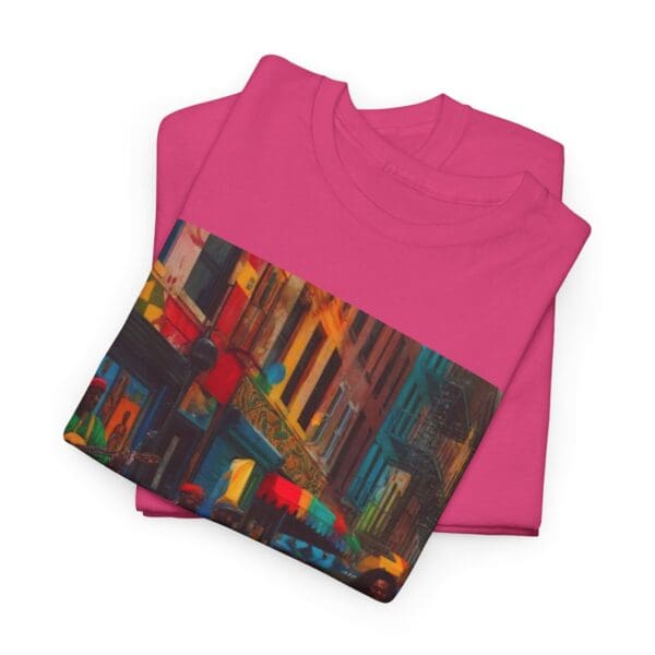 Vibrant Street Art Unisex Heavy Cotton Tee "Strings, Drums, and Stories in Motion. - Image 102