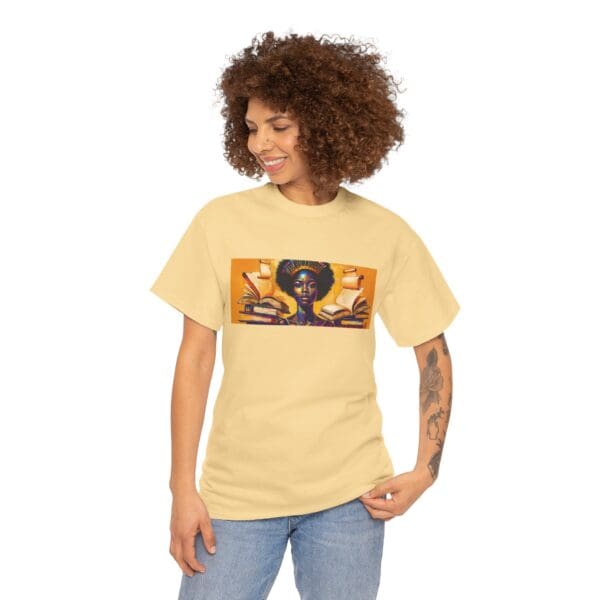 Artistic Unisex Heavy Cotton Tee - Unique Graphic Design  "Afro-Centric. Knowledge-Driven. - Image 28
