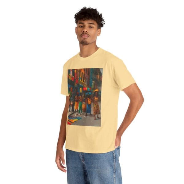 Vibrant Street Art Unisex Heavy Cotton Tee "Strings, Drums, and Stories in Motion. - Image 27