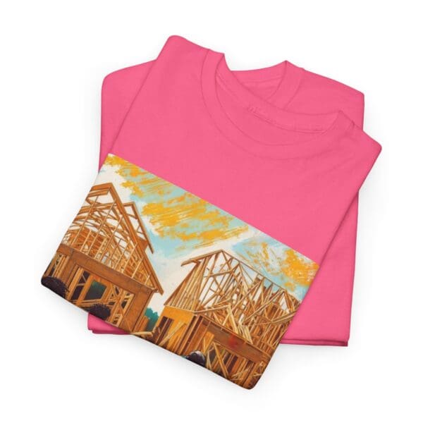 Inspirational Construction Worker Tee - Unisex Heavy Cotton Shirt Raising Walls, Uplifting Communities."  "Built by Us, Built for Us." - Image 135