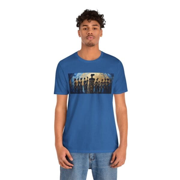 Artistic Unisex Jersey Tee - Colorful Silhouette Design - Image 90