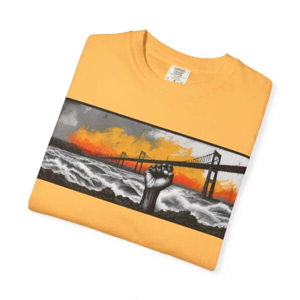 Empowerment Garment-Dyed Unisex T-Shirt - Bold Fist Design Defiant in the Storm, Rising in Strength - Image 21