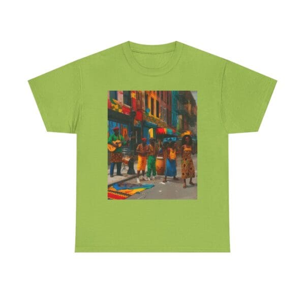 Vibrant Street Art Unisex Heavy Cotton Tee "Strings, Drums, and Stories in Motion. - Image 50