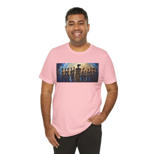Artistic Unisex Jersey Tee - Colorful Silhouette Design - Image 114