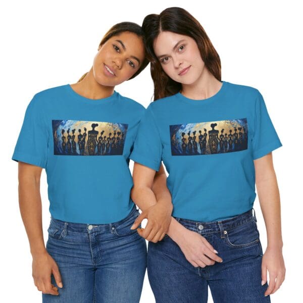 Artistic Unisex Jersey Tee - Colorful Silhouette Design - Image 84
