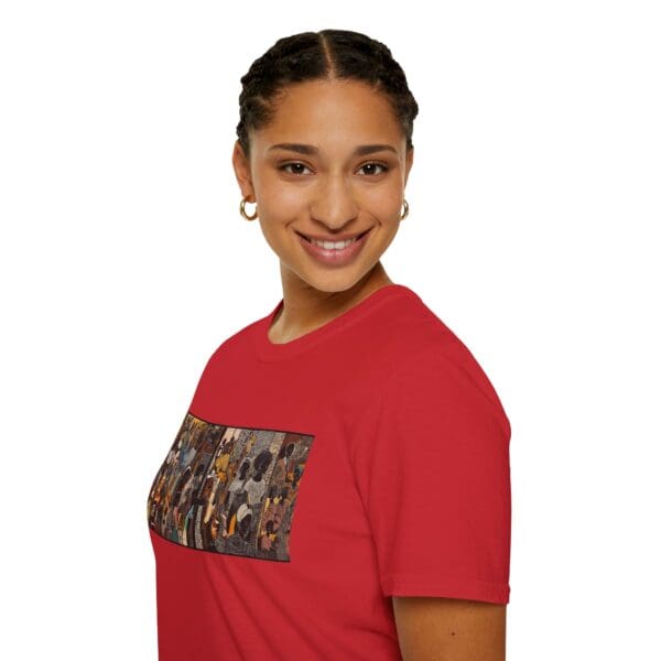 Artistic Unisex Softstyle T-Shirt - Vibrant Community Design "Wear the Movement. Live the Story." - Image 107