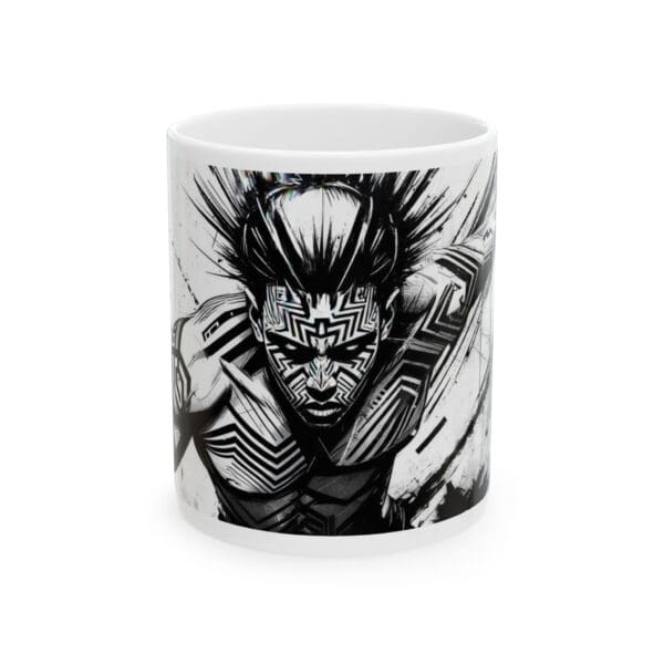 Urban Art Ceramic Mug - 11oz & 15oz - Bold Black and White Design crown of thorns design: