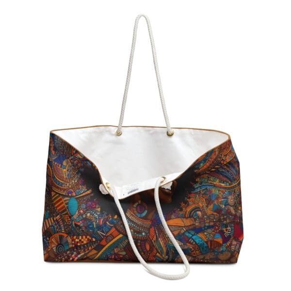 Bohemian Weekender Bag - Vibrant Art for Travel & Leisure "Bohemian Spirit, Black Excellence." - Image 3