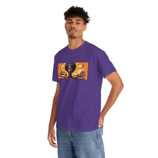 Artistic Unisex Heavy Cotton Tee - Unique Graphic Design  "Afro-Centric. Knowledge-Driven. - Image 97