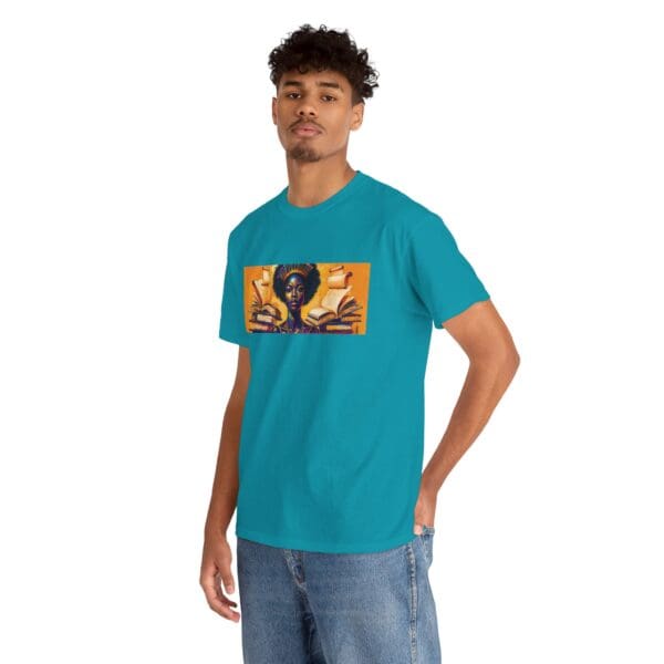 Artistic Unisex Heavy Cotton Tee - Unique Graphic Design  "Afro-Centric. Knowledge-Driven. - Image 77