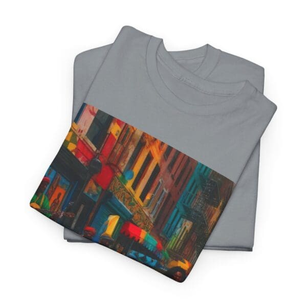 Vibrant Street Art Unisex Heavy Cotton Tee "Strings, Drums, and Stories in Motion. - Image 63