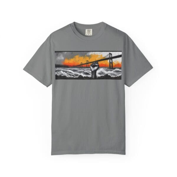 Empowerment Garment-Dyed Unisex T-Shirt - Bold Fist Design Defiant in the Storm, Rising in Strength - Image 58