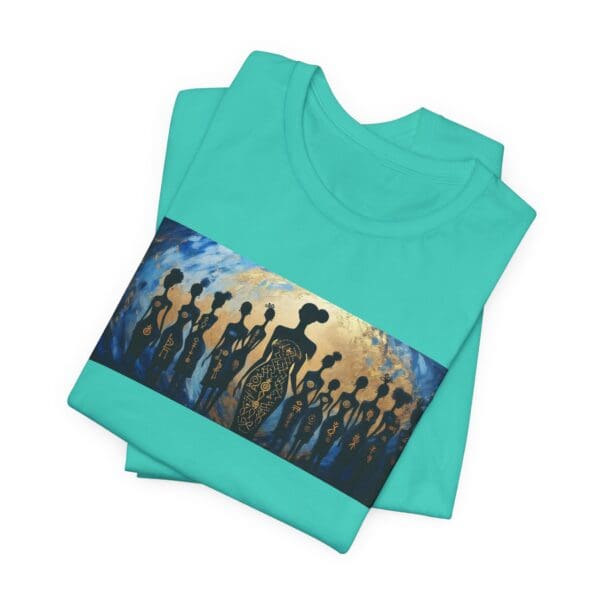 Artistic Unisex Jersey Tee - Colorful Silhouette Design - Image 56