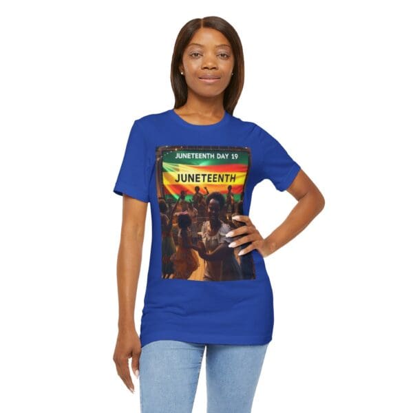 Juneteenth Celebration Tee, Unisex Jersey T-Shirt, Short Sleeve Graphic Tee, Black History Month Shirt, Family Reunion Apparel, Gift [...]"Juneteenth: Freedom Forever, Legacy Unbreakable." - Image 72