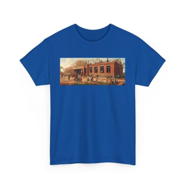 Artistic Unisex Heavy Cotton Tee - Vintage Scene Print "Where Walls Hold Wisdom and Dreams Take Flight." - Image 100