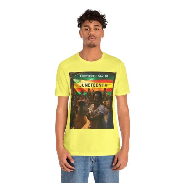 Juneteenth Celebration Tee, Unisex Jersey T-Shirt, Short Sleeve Graphic Tee, Black History Month Shirt, Family Reunion Apparel, Gift [...]"Juneteenth: Freedom Forever, Legacy Unbreakable." - Image 47
