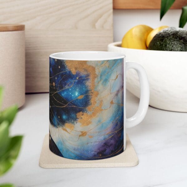 Cosmic Beauty Ceramic Mug - 11oz & 15oz | Inspirational Black Art Coffee Cup "Celestial Beauty. Timeless Power." - Image 8