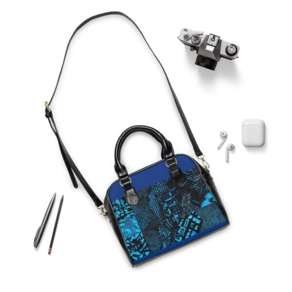 Stylish Blue Pattern Shoulder Handbag - Perfect for Everyday Use - Image 3