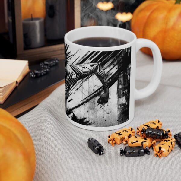 Urban Art Ceramic Mug - 11oz & 15oz - Bold Black and White Design crown of thorns design: - Image 7