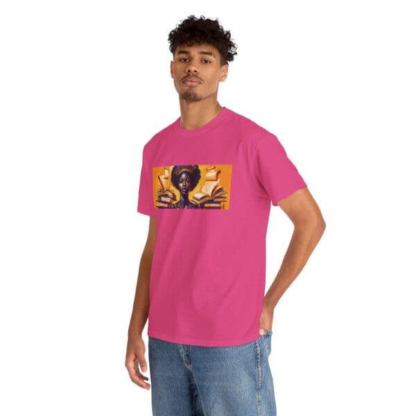 Artistic Unisex Heavy Cotton Tee - Unique Graphic Design  "Afro-Centric. Knowledge-Driven. - Image 106