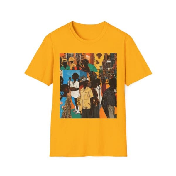 Cultural Vibes Unisex Softstyle T-Shirt - Art Inspired Design The Pulse of the City, The Strength of the Diaspora - Image 25
