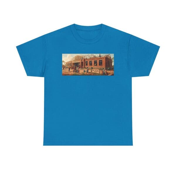 Artistic Unisex Heavy Cotton Tee - Vintage Scene Print "Where Walls Hold Wisdom and Dreams Take Flight." - Image 87