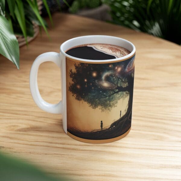 Galactic Tree Ceramic Mug - Fantasy Design for Nature Lovers "Sip with Purpose. Dream Without Limits." - Image 9