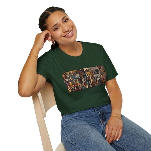 Artistic Unisex Softstyle T-Shirt - Vibrant Community Design "Wear the Movement. Live the Story." - Image 52