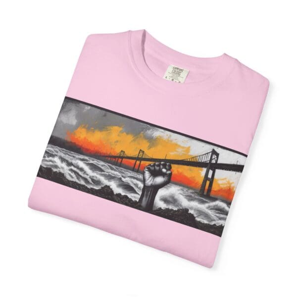 Empowerment Garment-Dyed Unisex T-Shirt - Bold Fist Design Defiant in the Storm, Rising in Strength - Image 136