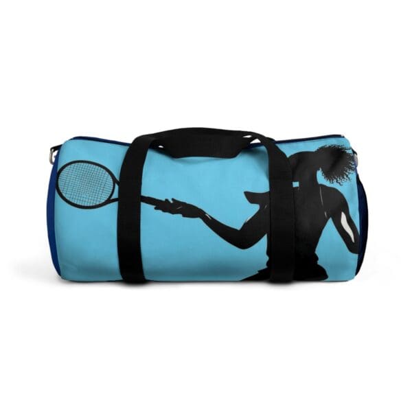 Tennis Enthusiast Duffel Bag - Sporty Gym Bag with Silhouette Design Play fierce. Move bold. Win big. Elevate your game