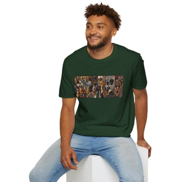 Artistic Unisex Softstyle T-Shirt - Vibrant Community Design "Wear the Movement. Live the Story." - Image 54