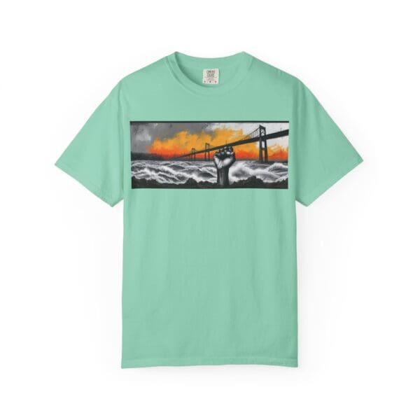 Empowerment Garment-Dyed Unisex T-Shirt - Bold Fist Design Defiant in the Storm, Rising in Strength - Image 68