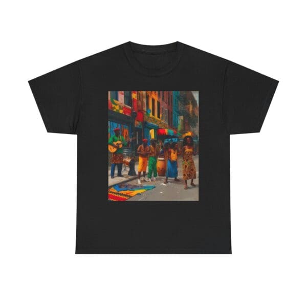 Vibrant Street Art Unisex Heavy Cotton Tee "Strings, Drums, and Stories in Motion. - Image 11