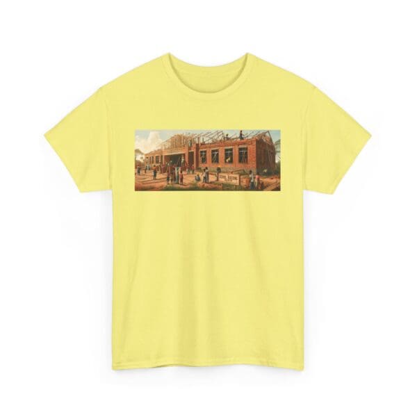 Artistic Unisex Heavy Cotton Tee - Vintage Scene Print "Where Walls Hold Wisdom and Dreams Take Flight." - Image 56