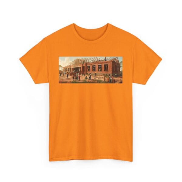 Artistic Unisex Heavy Cotton Tee - Vintage Scene Print "Where Walls Hold Wisdom and Dreams Take Flight." - Image 45