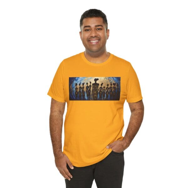 Artistic Unisex Jersey Tee - Colorful Silhouette Design - Image 49