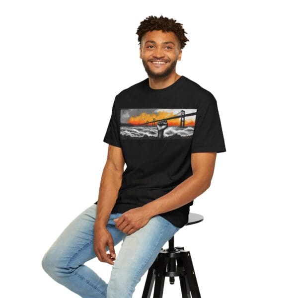 Empowerment Garment-Dyed Unisex T-Shirt - Bold Fist Design Defiant in the Storm, Rising in Strength - Image 122