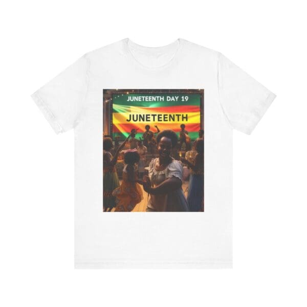 Juneteenth Celebration Tee, Unisex Jersey T-Shirt, Short Sleeve Graphic Tee, Black History Month Shirt, Family Reunion Apparel, Gift [...]"Juneteenth: Freedom Forever, Legacy Unbreakable."