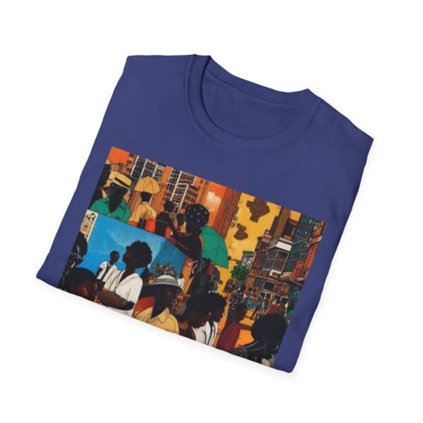 Cultural Vibes Unisex Softstyle T-Shirt - Art Inspired Design The Pulse of the City, The Strength of the Diaspora - Image 84