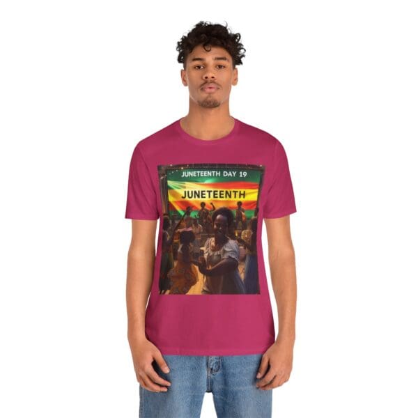 Juneteenth Celebration Tee, Unisex Jersey T-Shirt, Short Sleeve Graphic Tee, Black History Month Shirt, Family Reunion Apparel, Gift [...]"Juneteenth: Freedom Forever, Legacy Unbreakable." - Image 134