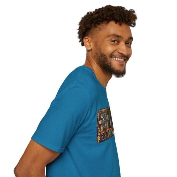Artistic Unisex Softstyle T-Shirt - Vibrant Community Design "Wear the Movement. Live the Story." - Image 77