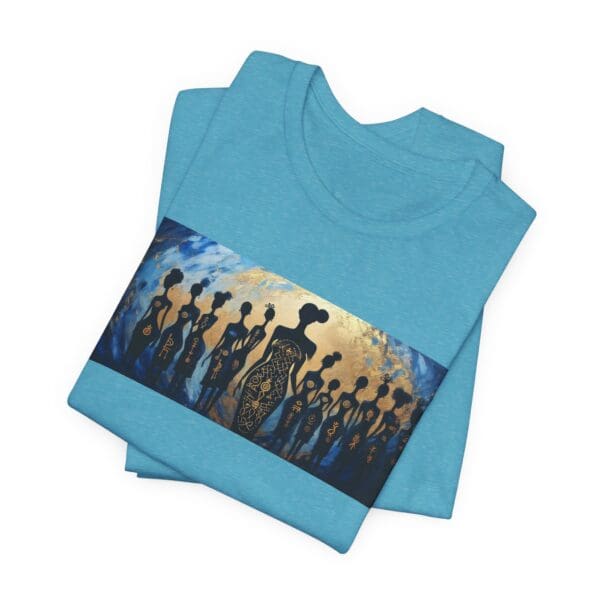 Artistic Unisex Jersey Tee - Colorful Silhouette Design - Image 100